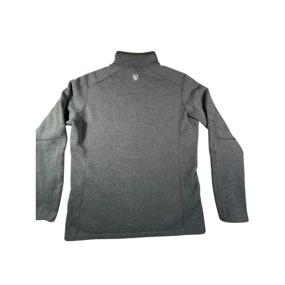 Kuhl Mens Quarter Zip Pullover Sweater Charcoal Heather Grey Medium Hiking Layer